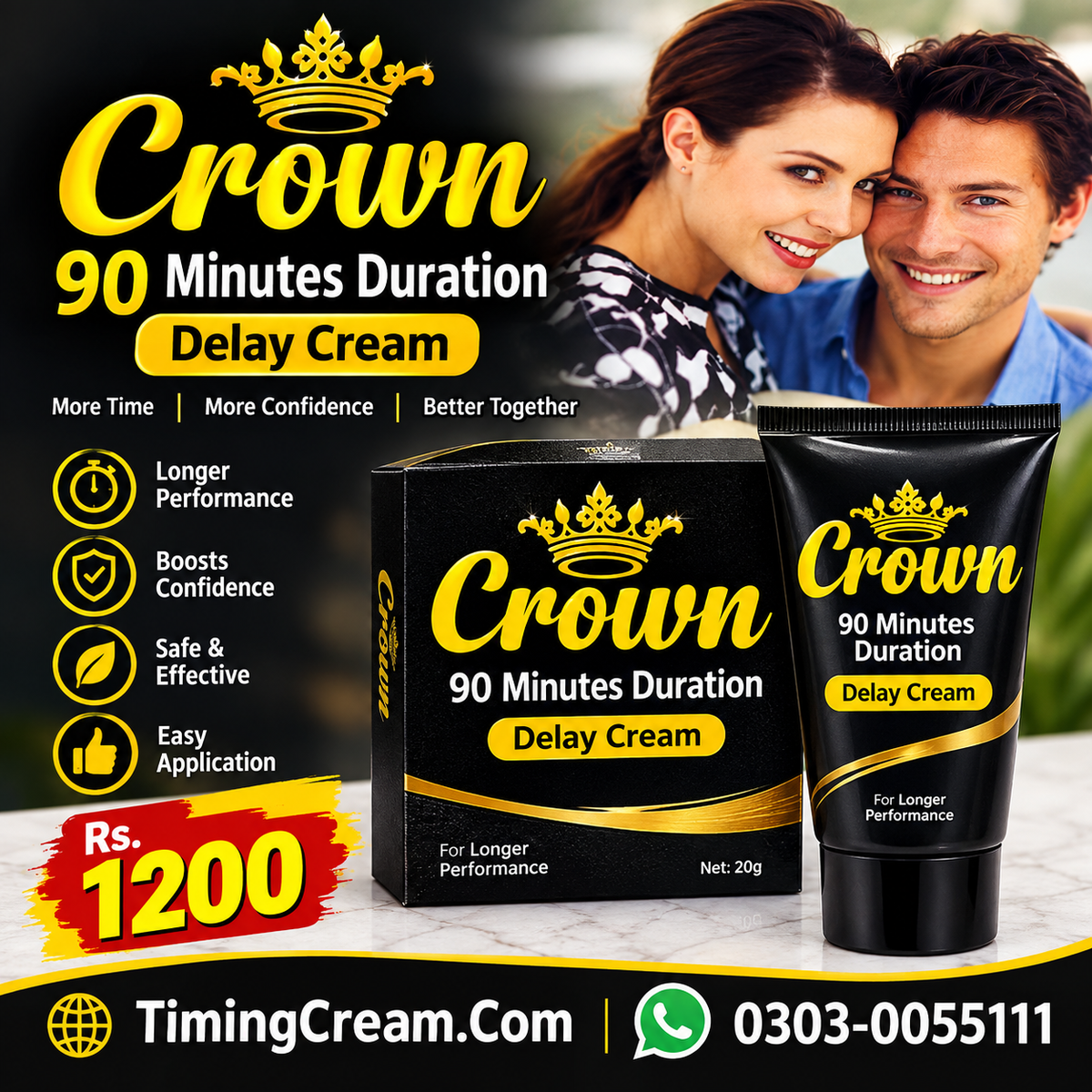 Crown 90 Minutes Duration Delay Cream