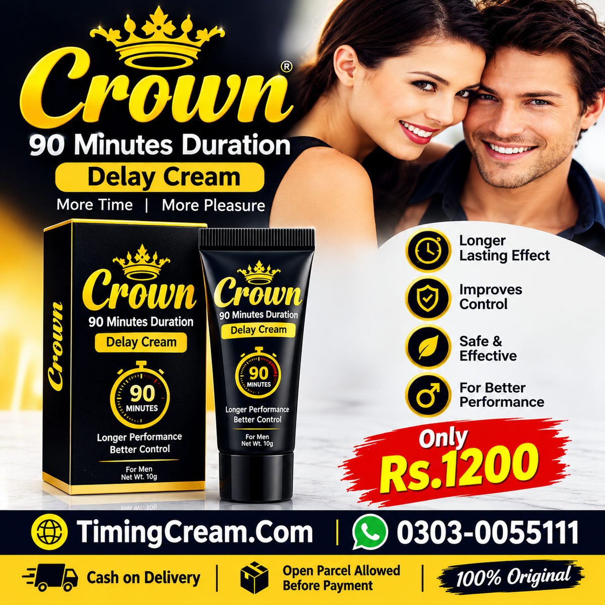 Crown 90 Minutes Duration Delay Cream