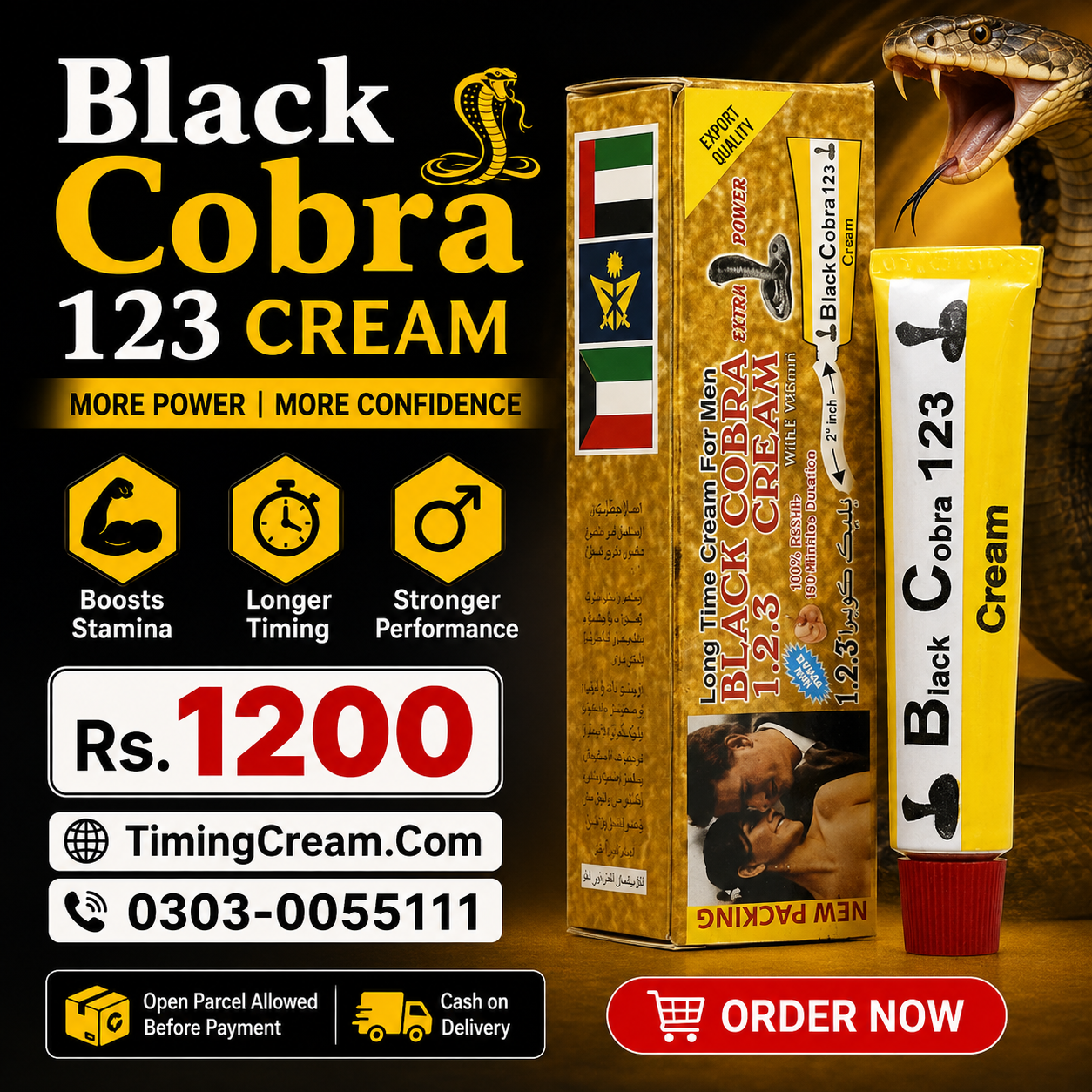 Black Cobra 123 Cream Price In Pakistan